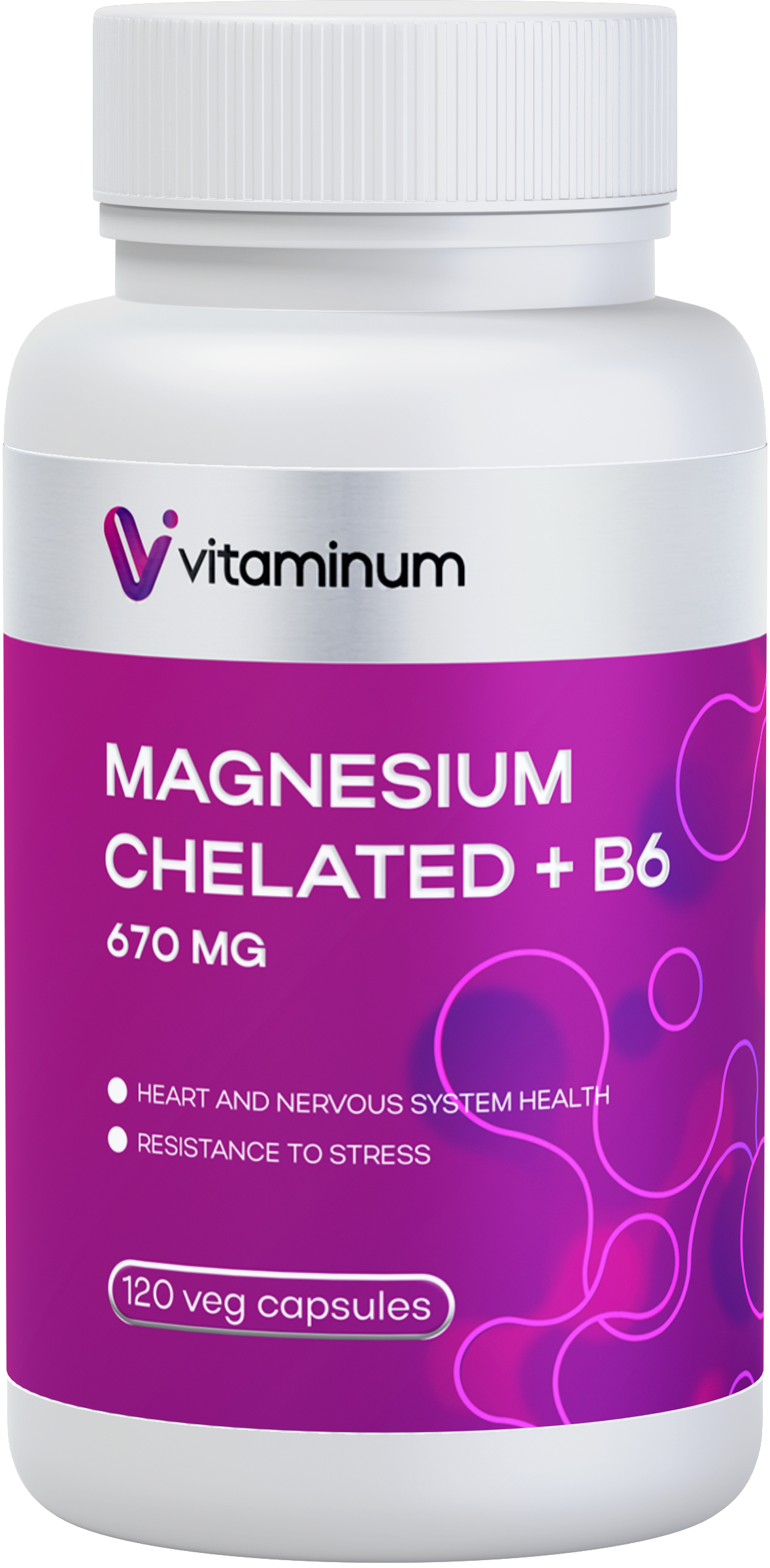  Vitaminum МАГНИЙ ХЕЛАТ + витамин В6 (670 MG) 120 капсул 800 мг  в Нягани