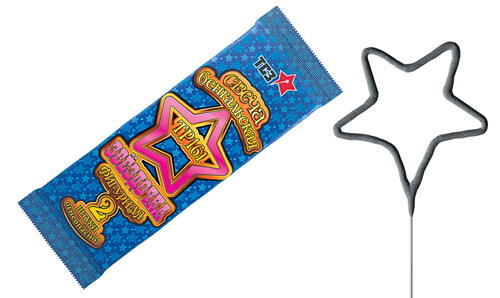  Бенгальские свечи фигурные 2 шт "Звездочка"  в Нягани